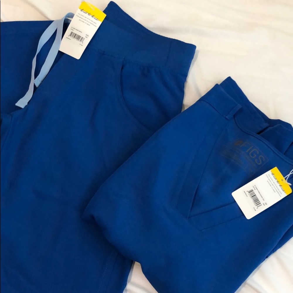 Figs scrubs royal blue set.